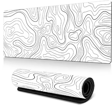 White Topographic Mousepad